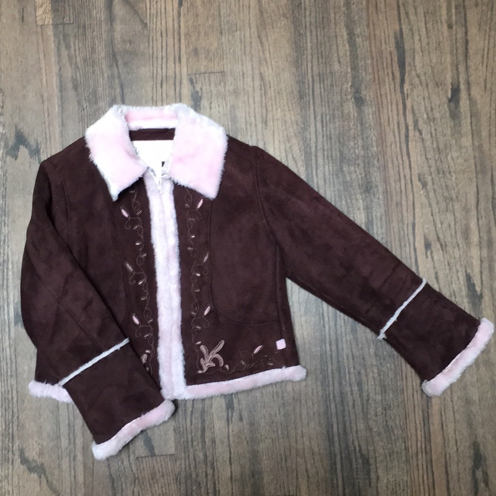 Rothschild girls brown and pink jacket